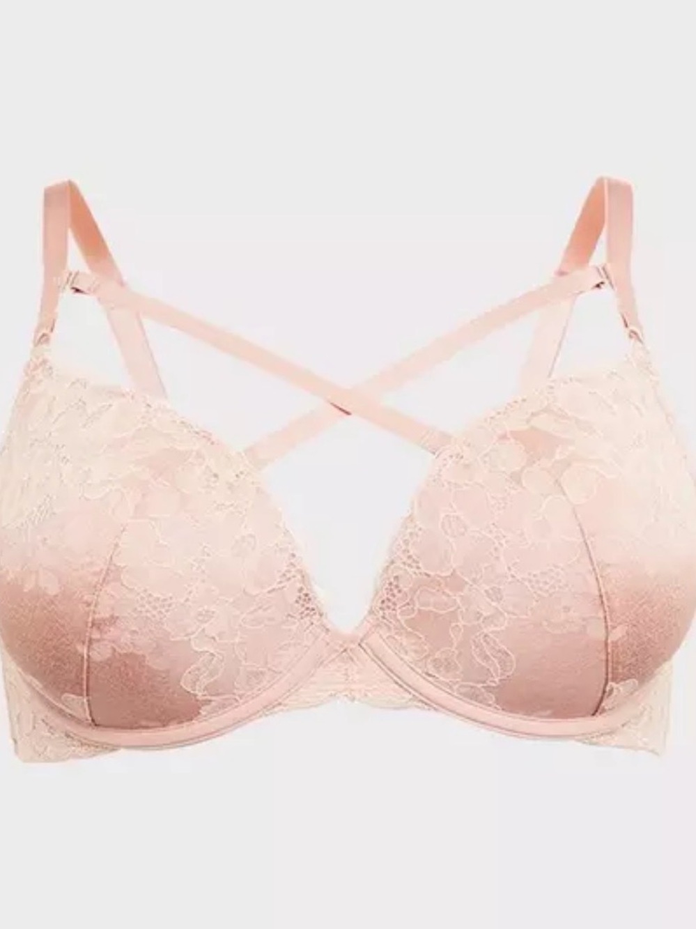 NWT torrid Lace Plunge Bra in Blush